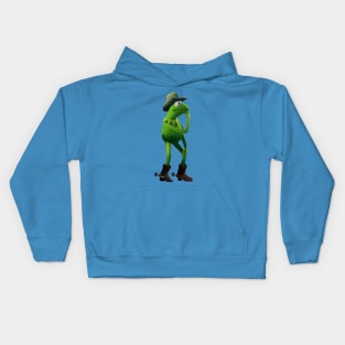 Cowboy Kermit-Color Sketch Kids Hoodie